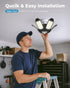 20000LM 3 6500K (1 Pack) toberich Motion Sensor Garage Light - Mode Switch, Daylight Motion-Activated LED Shop Light