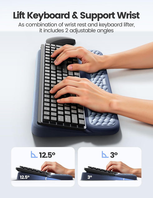 Vaydeer Wrist Rest with Keyboard Stand, Computer Wrist Support Pad, Ergonomic Keyboard Riser Holder Lift Tray