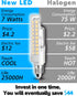 JD E11 LED Candelabra Bulbs, 75 Watt Equivalent, Dimmable, E11 7W, 750LM, Daylight White 6000K, Pack of 3