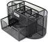 EasyPAG Desk Organizer Mesh Desktop Office Supplies Multi-functional Caddy Pen Holder Stationery with 8 Compartments and 1 Drawer,Black by EasyPAG