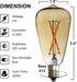 25watt Bulbs, ST38 Bulbs, 6pcs 2200K Repalcement Light Chandelier Wall Sconce Table Lamp Bedroom Living Room Restaurant