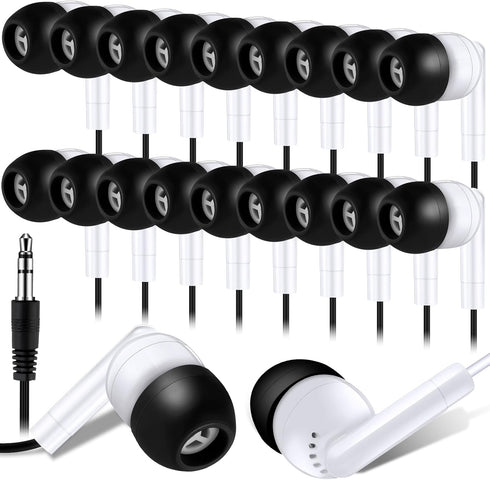 Kanayu 25 Pack Wired Earbuds Bulk for Classroom Ear Headphones Wired Basic