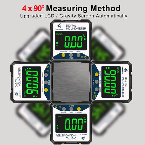 Magnetic Digital Protractor Inclinometer, Fast & Stable Measurement Tool with Backlit Display and Magnetic Base