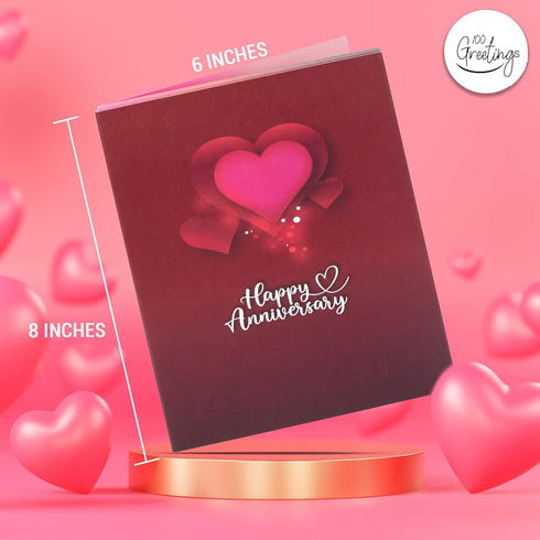 Pop Up Anniversary Card for Couple with Lights & Music, Happy Anniversary Card for Wife & Girlfriend