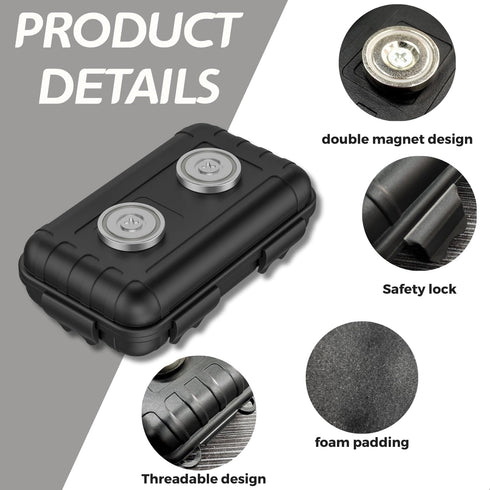 Magnetic Key Holder Under car, Hide-a-Key Box, Waterproof Outdoor Key Hider (Black) -Magnetic Key Box for Under Car Vehicles(4.5” x 2.5” x 1.6”) by Dxiocli