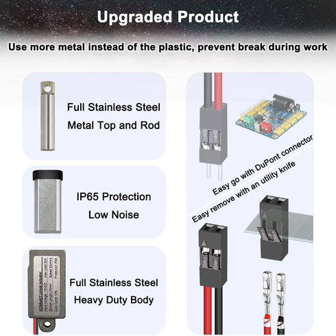 4" 12V 32N/7.2lb 1.2"/sec UYGALAXY Stroke Micro Electric Linear Actuator - Speed Mini Waterproof Metal Mini Motion