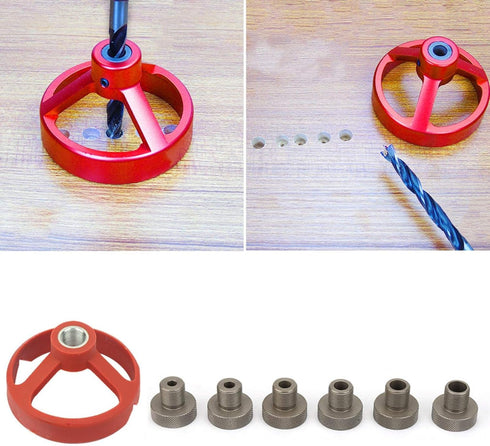 Drill Punch Locator Chucks 5/6/7/8/9/10mm, Woodworking Vertical Drilling Fixture Self Centering Drill Bit Jig