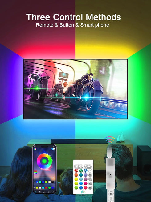 11.5ft 32-55 Inch KANTUTOE TV LED Lights, LED Lights for TV, RGB TV Backlight Behind with Remote, Music Sync Bluetooth