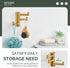 Angle Simple 3 Arms Towel Hook, Brushed Gold 304 Stainless Steel Swivel Triple Towel Holder, Wall Mount