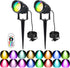 Vamnee Christmas Spotlights Outdoor, 12W RGB Color Changing Landscape Lighting 120V Waterproof Spotlight