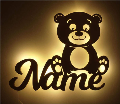 Namofactur Personalized Teddy Bear Night Light Gifts for Teacher Baby Girls Boys -