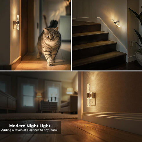 180 Dimmable 100LM, 3000K, 2 Pack L LOHAS LED Night Light, Night Lights Plug into Wall, Rotating, Auto Light Sensor
