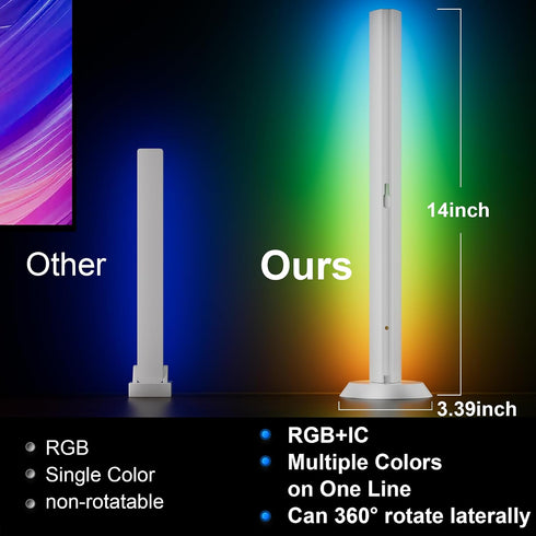 60 TJOY Smart Light Bars, RGB Table Desk Light Bar, TV Backlight with Music Sync, Game Lights with Scene Modes, Lumens