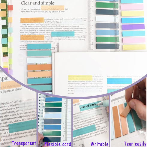 Sticky Notes, 2000 Pcs Sticky Tabs, Transparent Book Tabs, Round Clear Sticky Notes for Office Supplies and Aesthetic