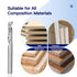KEENTECH CNC Spiral Router Bit O Flute Up Cut, 1/4 Shank, 1/4 Cutting Diameter, 1-1/4 Cutting Depth