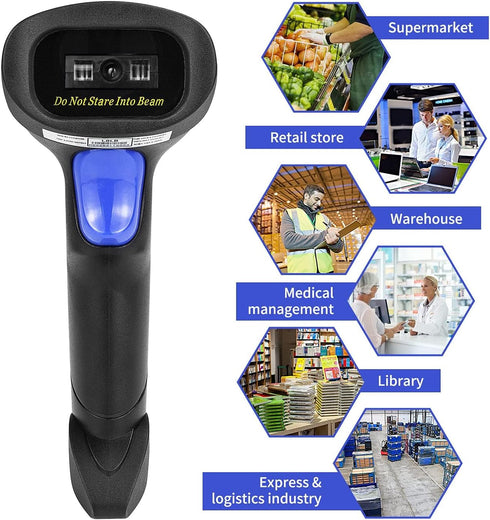 NetumScan 1D USB Barcode Scanner, Handheld Wired CCD Barcode Reader Supports Screen Scan UPC Bar Code Reader