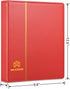 MUDOR Empty Premium PU Classic Binder, 4 Ring Binder Albums Stockbook for Stamps, Documents, Coins, Bank Notes (Red) by MUDOR