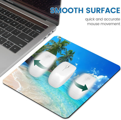 Mouse Pad - Non-Slip Rubber Base Mouse Mat, Waterproof Gaming Square Mouse Pad for Wireless Mouse, Computers, Laptop,