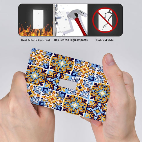 Mexican Talavera Tiles Single Toggle Light Switch Plate Cover: Decorative Wall Plate for Home, Bedroom, Kitchen,