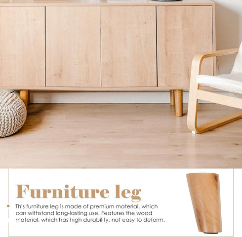 4pcs 10cm Sosoport Solid Wood Furniture Legs Feet, Tilted Coffee Table Legs Replacement for Sofa, Cabinet, Bedside