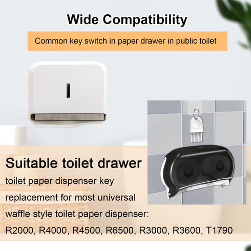 XIHIRCD 5pcs 5pcs Commercial Paper Towel Dispenser Key, with Key Rings Plastic Toilet Paper Tissue Dispenser Key