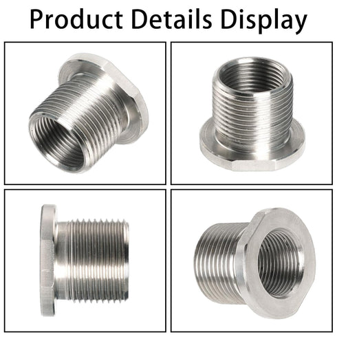 2 Pack Thread Adapters and Washers, 1/2x28 to 5/8x24 Stainless Steel Thread Protector with Rubber Washer