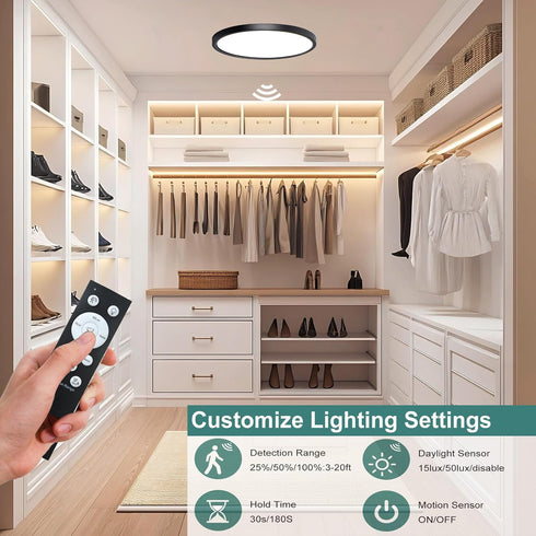 ZCHYLED 7 Inch Closet Motion Sensor Ceiling Light Indoor,Motion Sensor Fixture Indoor for Hallway Laundry Porch Pantry