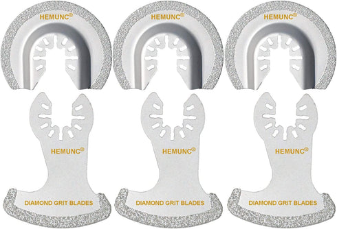 6Pcs Diamond Oscillating Tool Blades, Multi Tool Mortar Cutting Saw Blades for Grout Removal and Soft Tile Cutting