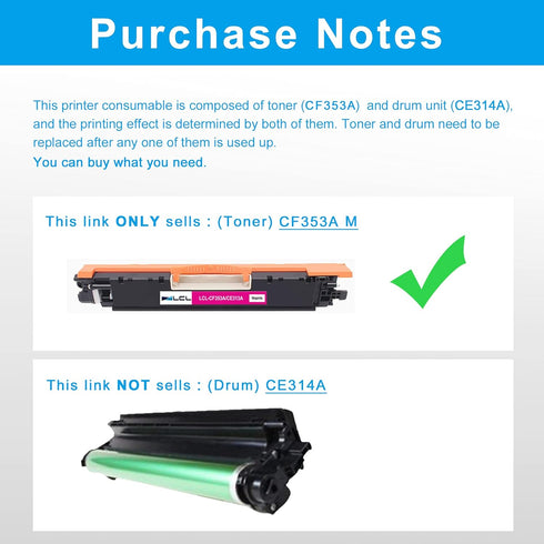 LCL Remanufactured Toner Cartridge for HP 130A CF353A 126A CE313A Compatible with MFP M176 M176FN M177 M177FW M176n