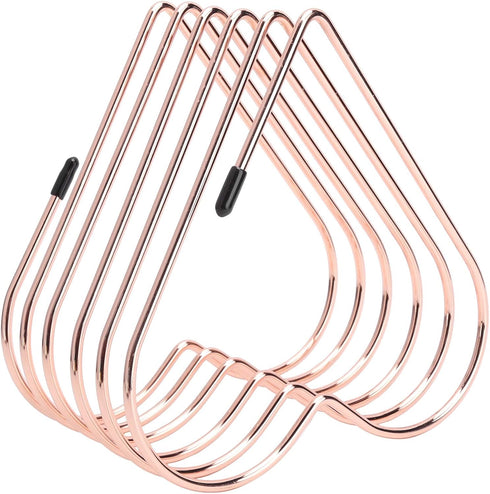 Estink Desk Book Storage Rack, 5 Slot Heart Shaped File Organizer, Office Decor for Home Desk Decoration (Rose)