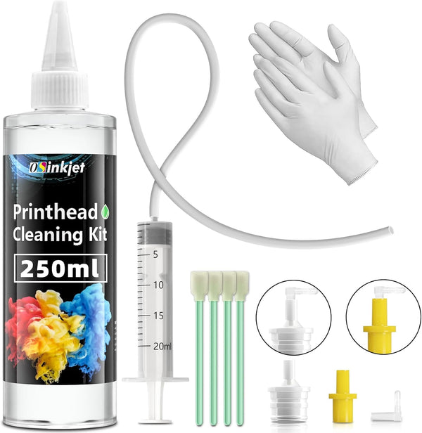 Printhead Cleaning Kit for Epson, 250ml Printer Cleaning Solution for HP, Canon, Brother Inkjet Printers