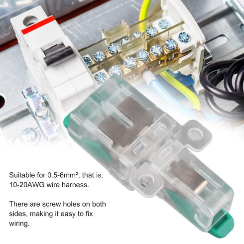 20PCS 1 in 2 Out Lever Wire Conductor Terminal Block Connectors for 10-20AWG Wires