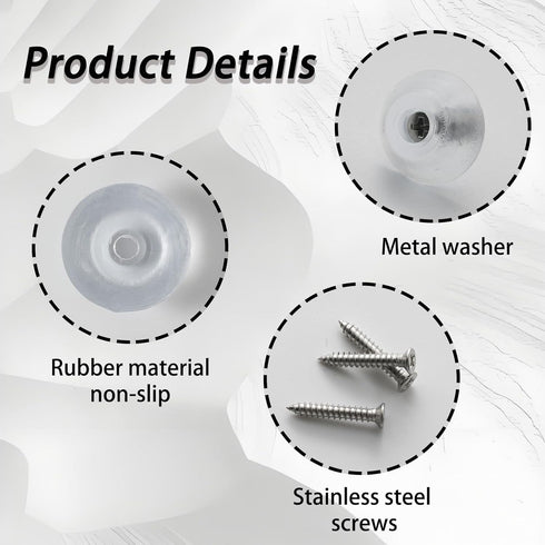 Yinluluna 100 Pack Round Clear Rubber Feet for Cutting Board, Non Slip Cutting Board Feet with Stainless Steel Screws