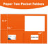 RAZCC 50 Pack Two Pocket Folders, Fit Letter Size Paper, Pockets for School Office Business Home (Orange)