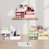 Desk Organizer, Makeup Organizer with 2 Drawers, 7 Compartment Storage for Women, Cute Bathroom Organization, Pink
