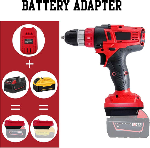 Adapter for Craftsman V20 Cordless Tools, for DeWalt 20V and Milwaukee M18 Lithium Battery Conversion