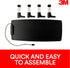 3M 4-Port Adjustable Monitor Stand with USB Hub, Black, Great for Computer Monitors, Laptops, TVs, Speakers, Printers