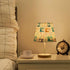 Krafig Colorful Sewing Machine Florals Table Lamp Nightstand Lamp with Linen Fabric Lamp Shade Night Light Bedside Desk