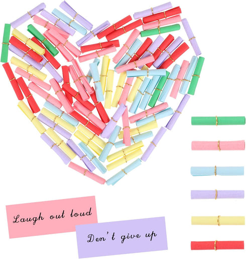 Larrel 110 Pcs Mini Scroll Paper, Colorful Lucky Wish Paper Mini Stationary Writable