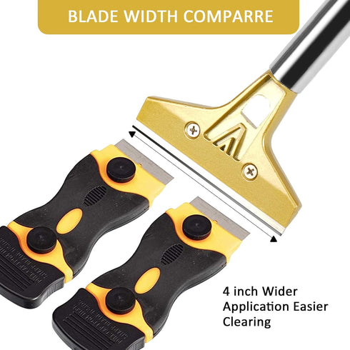Razor Blade Scraper, 4 In Floor Tool with 20PCS Extra Metal Blades for Cleaning Stove Top, Windows, Glass