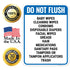 18x24 Inches, 55 Do Not Flush Baby Wipes Cleaning Wipes Condoms Disposable Diapers Facial Wipes Grease Hair Sign, mil