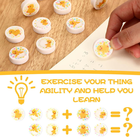 Zhanmai 80 Pcs Mini Chick Erasers, Cute Chicken Pencil Erasers, Bulk for Party Supplies, Kids Reward Gift