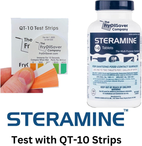 1 (150 Count) Bottle Steramine Sanitizer Tablets - Multi Purpose Steramine Sanitizing Tablets for Food Contact Surfaces