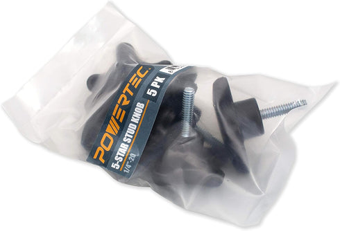 POWERTEC QNB3006 5-Star Stud Knob, 1/4"-20, 5PK