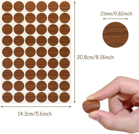 Mini Skater 108Pcs Supplies,20mm Self-Adhesive Wooden Furniture Cabinet Screw Hole Cover Stickers Decoration Dia (Red