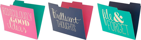 Roobee Gold Brilliant Thoughts - Decorative File Folders (Set of 9)