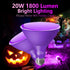 PAR38 Purple Flood Light Bulb, 2 Pack - Dimmable E26 Base, 20W Replace to 200W, Outdoor Christmas Decor