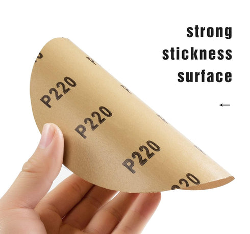100 PCS 6 Inch PSA Sanding Discs, 220 Grit Self Adhesive Sticky-Back Sandpaper for Deburring and Blending