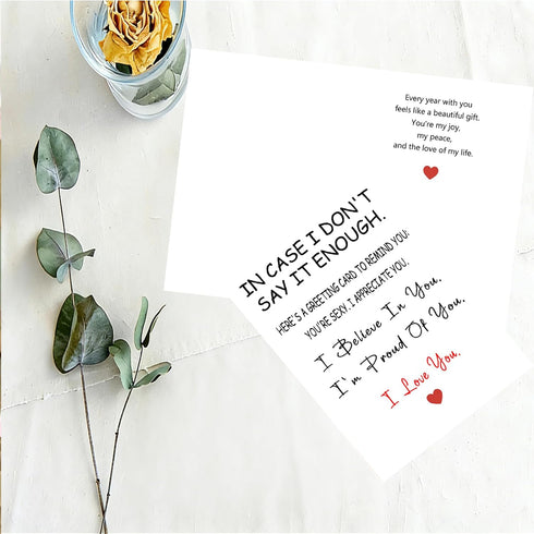 QLIYLIN 5x7 Inch Funny Romantic Love Card for Him Her - Sweet Encouragement Appreciation Card for Boyfriend