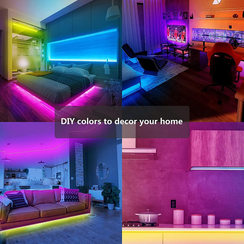 200 GUPUP FT LED Strip Lights,Color Changing LED Lights for Bedroom,Built-in-Mic,Music Sync Tape Lighting,Phone Smart